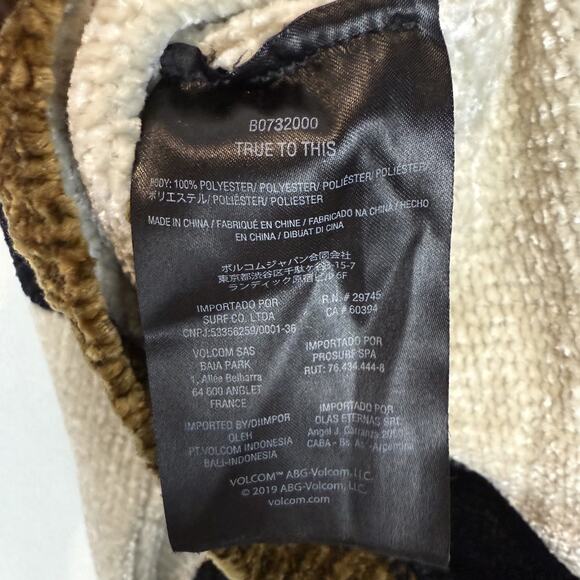 Volcom True To This Sweater Womens XS Multicolor Striped Chenille Long Sleeve - Picture 10 of 10